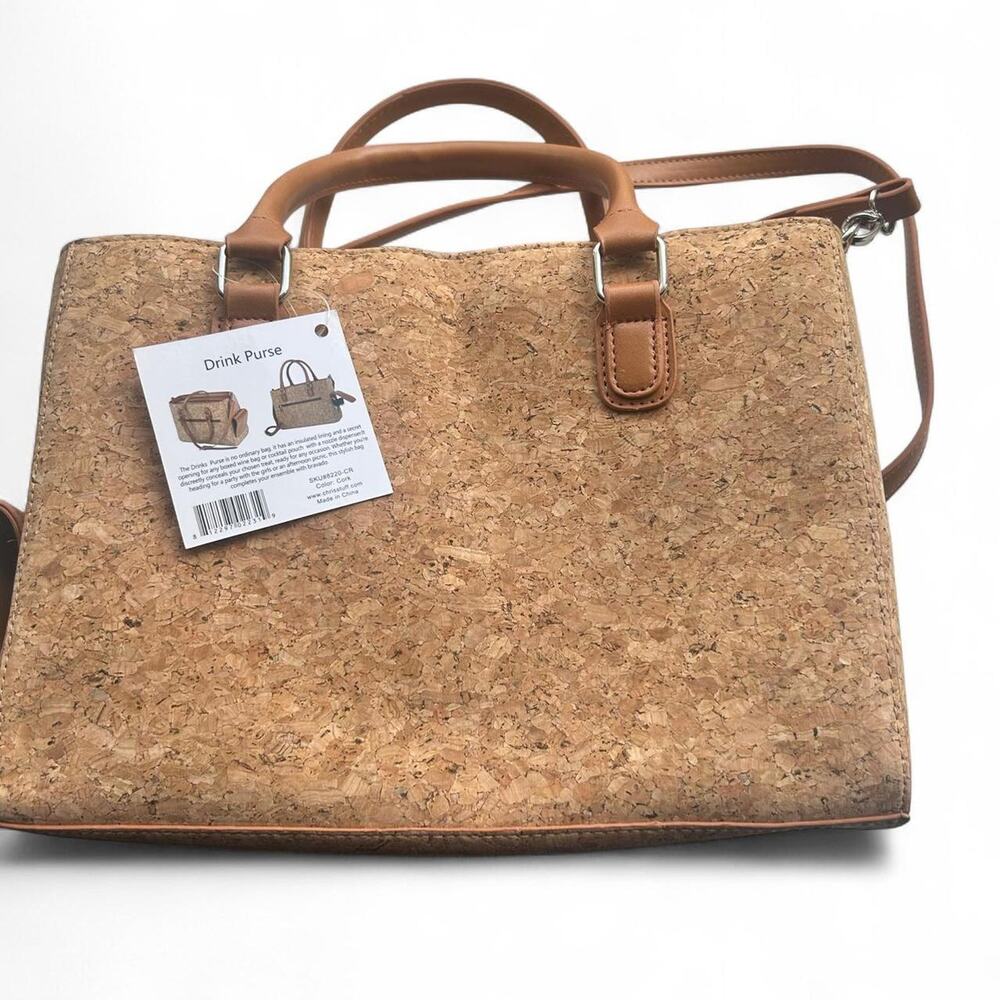 Brand new drink purse tan‎ Cork Material dispenser